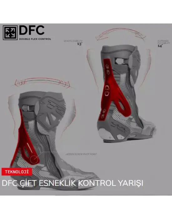 TCX RT-RACE ÇİZME SİYAH-KIRMIZI