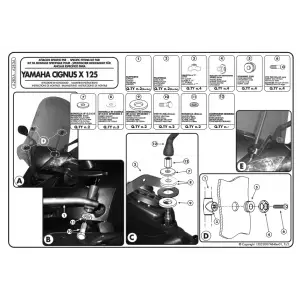 GIVI A283A YAMAHA CIGNUS X125 RÜZGAR SİPERLİK BAĞLANTISI