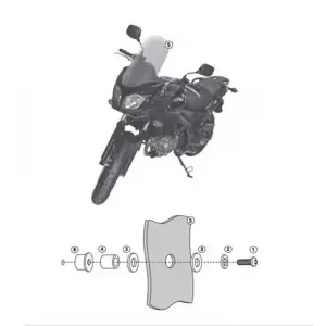 GIVI D3101KIT SUZUKI DL 650 V-STROM (11-16) RÜZGAR SİPERLİK BAĞLANTISI