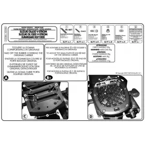 GIVIE528MSUZUKIDL650-1000V-STROM(02-11)-KAWASAKIKLV1000(04-10)ARKAÇANTATAŞIYICI