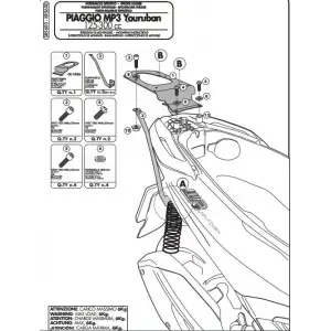 GIVI SR5600 PIAGGIO MP3 YOURBAN 125-300 (11-18) ARKA ÇANTA TAŞIYICI