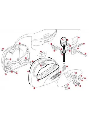 GIVI Z312 ÇANTA TABLA DÜĞMESİ MONTAJ SACI E26-E29-E300-E30-E33-E41-E42-E360-E280-E46-E460