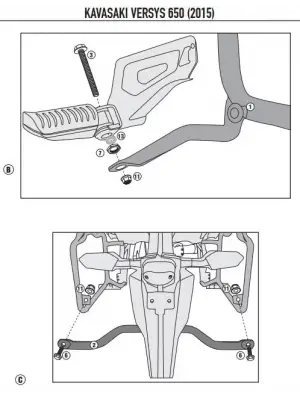 KAPPA KL4114 KAWASAKI VERSYS 650 (15-22) YAN ÇANTA TAŞIYICI