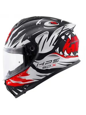 GIVI 50.X SHARKBITE MAT SİYAH-BEYAZ-KIRMIZI KASK