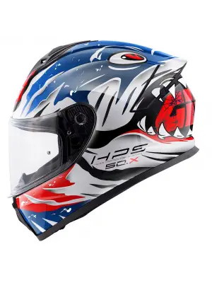 GIVI 50.X SHARKBITE MAVİ-BEYAZ-KIRMIZI KASK