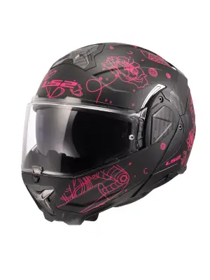 LS2 ADVANT 2 SOPHIA MAT SİYAH-PEMBE KASK