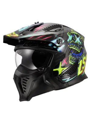 LS2 DRIFTER RAYZ SİYAH-MAVİ KASK