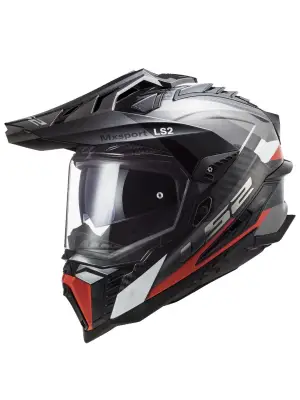 LS2 EXPLORER C KARBON FRONTIER TITANIUM-KIRMIZI KASK