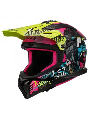 LS2 FAST 2 GORILLA MOR-NEON SARI KASK