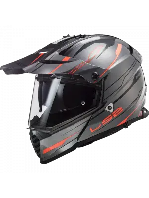 LS2 PIONEER EVO KNIGHT TITANIUM-TURUNCU KASK