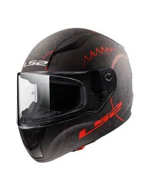 LS2 RAPID 2 TAKAROA MAT SİYAH-KIRMIZI KASK