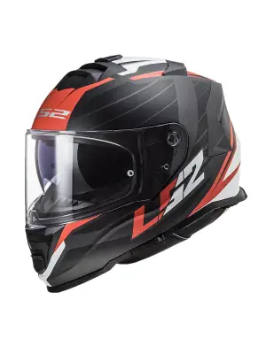 LS2 STORM 2 NERVE MAT SİYAH-KIRMIZI KASK