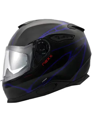 NEXX Y.100 B-SIDE MAT SİYAH-NAVY MAVİ KASK