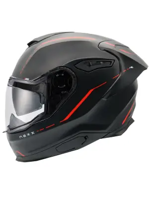 NEXX Y.100R REACT MAT SİYAH-KIRMIZI KASK