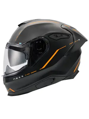 NEXX Y.100R REACT MAT SİYAH-TURUNCU KASK