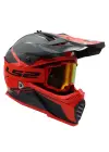 LS2 CHARGER GOGGLES MOTOKROS GÖZLÜK (IRIDIUM CAMLI) KIRMIZI