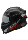 LS2 EXPLORER C KARBON FRONTIER TITANIUM-KIRMIZI KASK