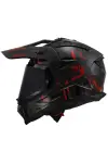 LS2 PIONEER 2 CRAZY MAT SİYAH-GRİ-KIRMIZI KASK