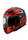 LS2 RAPID 2 CROMO MAT SİYAH-KIRMIZI KASK