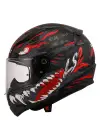 LS2 RAPID 2 KAIJU MAT SİYAH-KIRMIZI-BEYAZ KASK