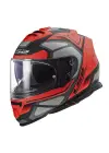 LS2 STORM 2 FASTER MAT KIRMIZI-TITANIUM KASK