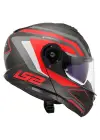 LS2 STROBE 2 PHANTOM MAT TITANIUM-GRİ-KIRMIZI KASK