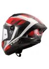 LS2 THUNDER KARBON GP AERO RAUTE BEYAZ-KIRMIZI KASK