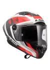 LS2 THUNDER KARBON GP AERO RAUTE BEYAZ-KIRMIZI KASK
