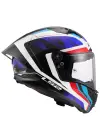 LS2 THUNDER KARBON GP AERO RAUTE MAVİ-KIRMIZI KASK