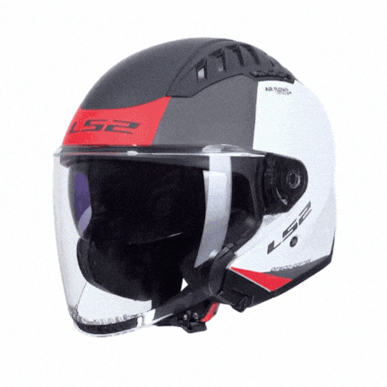 LS2 COPTER 2 URBANE MAT BEYAZ-KIRMIZI KASK