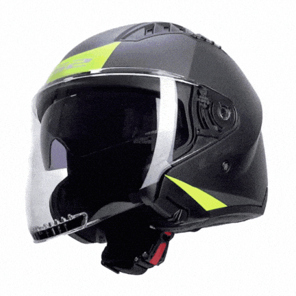 LS2 COPTER 2 URBANE MAT SİYAH-NEON SARI KASK