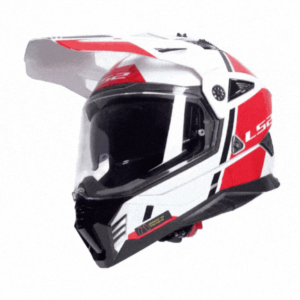 LS2 PIONEER 2 HILL BEYAZ-KIRMIZI KASK