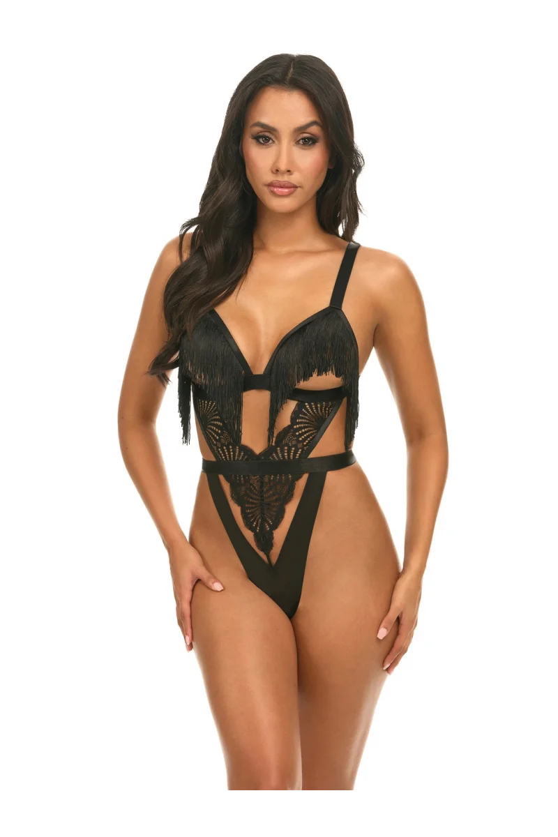 Ember Noir – Geometrik Kesimli ve Transparan Detaylı Lüks Bodysuit