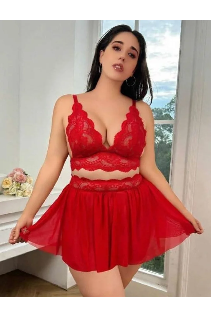 Kırmızı Büyük Beden Alt Üst Takım