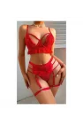 Midnight Burgundy Zincir Detaylı Jartiyerli Büstiyer & İç Giyim Seti