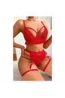 Midnight Burgundy Zincir Detaylı Jartiyerli Büstiyer & İç Giyim Seti