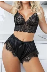 Silk & Lace Nightfall Saten Şortlu Büstiyer Takımı