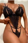 Kırmızı Floral Dantel İşlemeli ve İnce Askılı Bralet Seti | Scarlet Passion Serisi