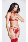 Midnight Lace – Pencere Dekolteli ve Fransız Dantelli Lüks Jartiyer Seti