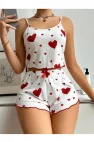 Homewears 2li Fitilli Bordo Kalpli Şortlu Pijama