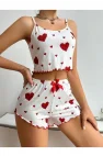 Homewears 2li Fitilli Bordo Kalpli Şortlu Pijama