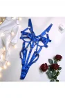 Royal Sapphire – Saks Mavi Şeritli ve Gümüş Halka Detaylı Lüks Bodysuit