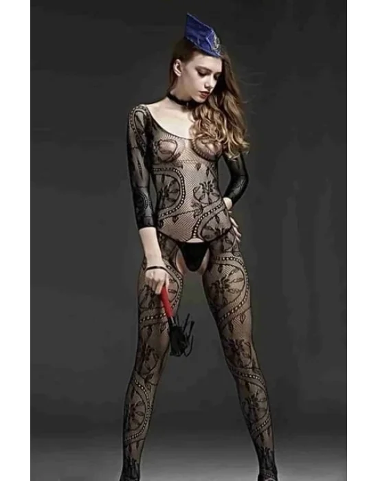 Özel Bölgesi Açık Fantezi Vücut Çorabı