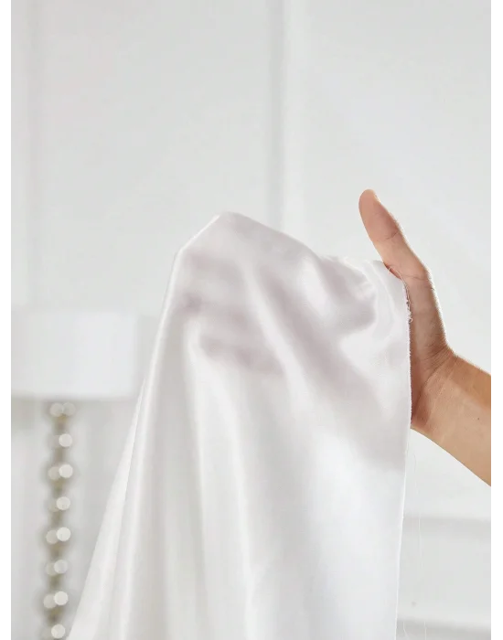 Siyah Floral Nakışlı İnce Askılı Saten Gecelik ve Sabahlık Seti | Botanik Lüks Koleksiyonu