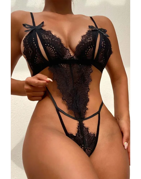 Kırmızı Floral Dantel İşlemeli ve İnce Askılı Bralet Seti | Scarlet Passion Serisi