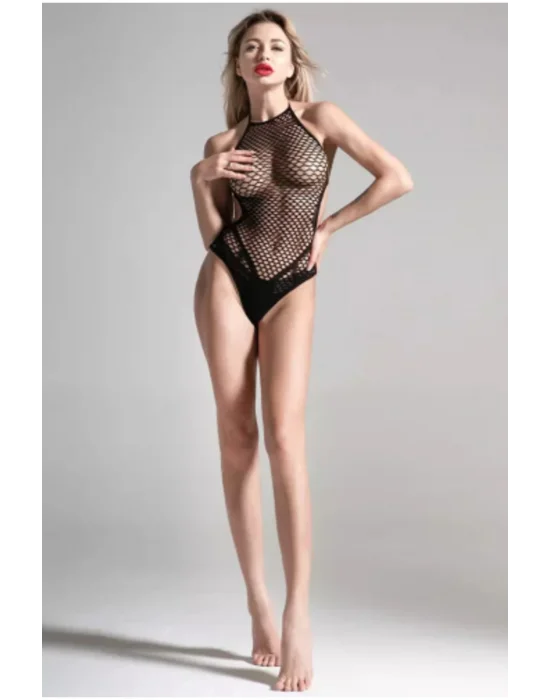 Siyah Fileli Askılı Babydoll ve Tanga Seti | Modern Lüks Silüet