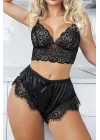 Silk & Lace Nightfall Saten Şortlu Büstiyer Takımı