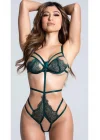 Kadın Fantazi Dantelli Body Yeşil