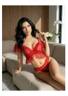 Kadın Kırmızı Dantelli Sütyen Takımı
