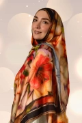 Luma Soyut Desenli Şal - Kırmızı
